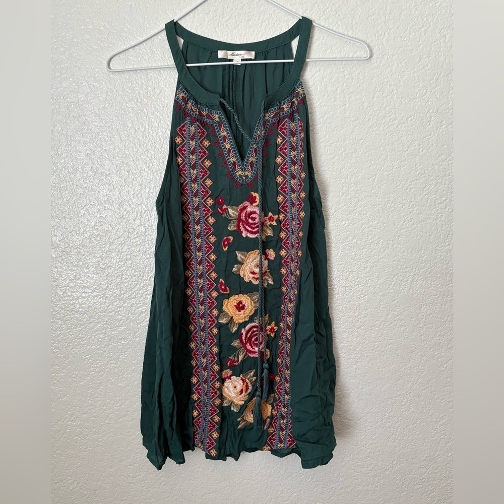 Andree by Unit Floral Embroidered Blouse Boho Fairycore Ren Faire Festival Indie - Picture 2 of 5